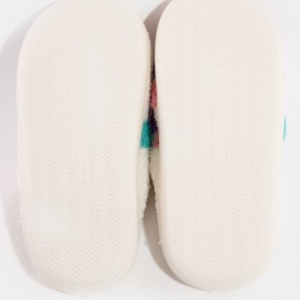 NWT Vibrant Colorful Rainbow Checkered Fuzzy Slippers Women's Size: 8-9 - Picture 3 of 5